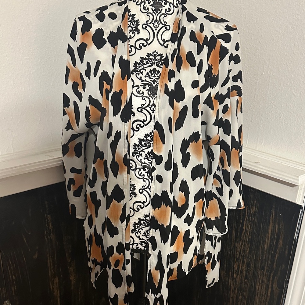 Peach Love California Animal Print Cardigan